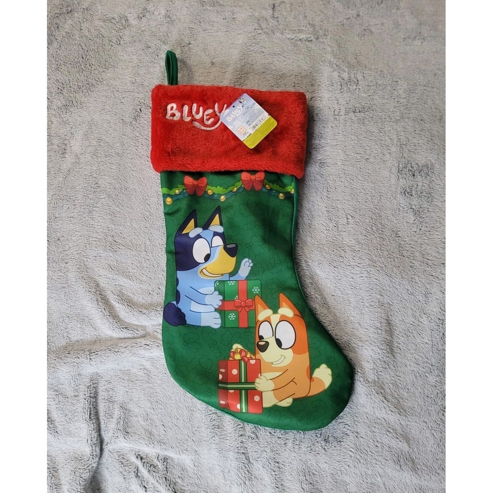 Bluey & Bingo Christmas Stocking 17.5 Inches Tall Decor Nickelodeon Kids NWT